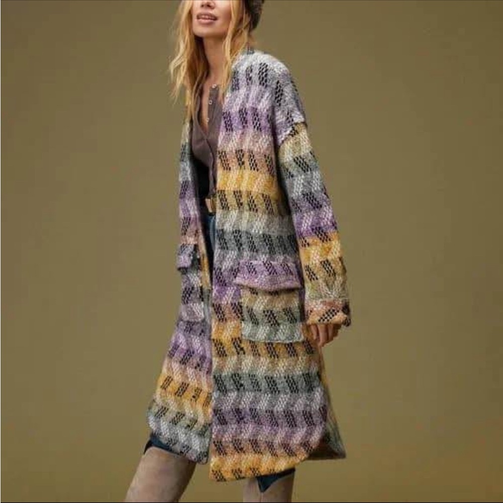 Anthropologie Pilcro Geo Sweater Coat M